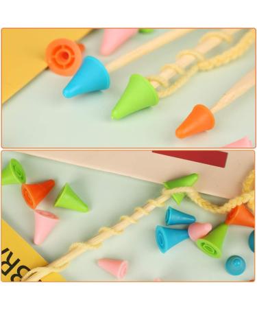20 PCS Multi-Colored Knitting Needle Point Protectors/Stoppers with Plastic Box - 2 Sizes (10 Small + 10 Big Caps) for Knitting Craft - Buy Online on GoSupps.com