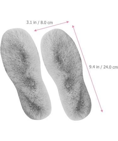 Mobestech Fluffy Soles for Women | 4 Pairs Faux Rabbit Fur Insoles | Cozy Holiday Shoe Inserts | Universal Fit Grey 28x10cm - Buy Online on GoSupps.com