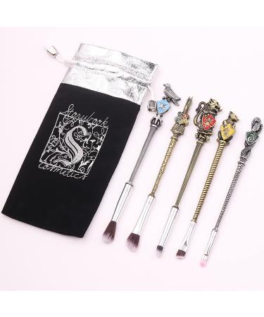 Wand Potter Makeup Brushes with Gift Bag for Makeup 5pcs Magic Eye Shadow Eyeliner Blending Pencil Lip Brush Beauty Tools Harry Potter