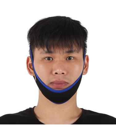 Adjustable Breathable Anti-Snoring Chin Strap with Jaw Support Belt - Royal Blue Edge Cover - Buy Online on GoSupps.com