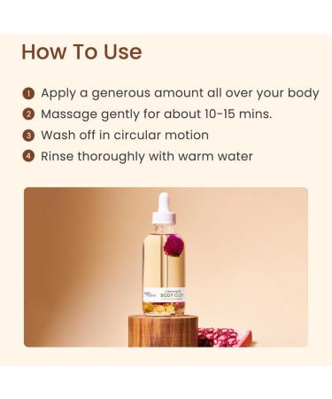 Earth Rhythm Pomegranate Green Tea Body Cleansing Oil | Repairs Skin Damage Soothes Skin Brightens Skin | Pomegranate & Green Tea | All Skin Types | Male & Female 100ml - Buy Online on GoSupps.com