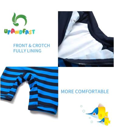 UPF 50+ Baby Boy Swimwear Set with Sun Hat | Infant One Piece Zip Swimsuit for Sun Protection | Navy, 6-9 Months - Buy Online on GoSupps.com