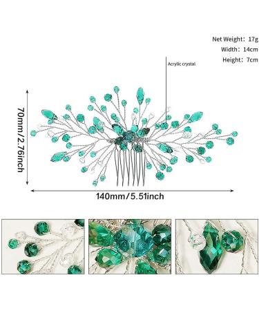 ISLHJDD Bridal Diamante Emerald Green Green Hair Accessories Bridesmaid Hair Accessories Wedding Hair Accessories Vine Crystals Hair Ornament Hair Vines Decorative Hair Accessories for Brides Girls - Buy Online on GoSupps.com