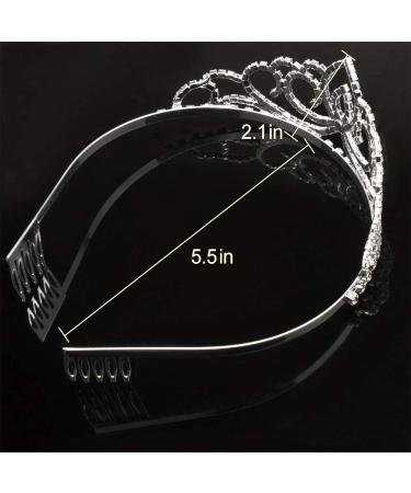 Didder Silver Crystal Tiara for Girls & Women - Rhinestone Princess Crown Headband for Bridal, Wedding, Birthday Party - Style B - Buy Online on GoSupps.com