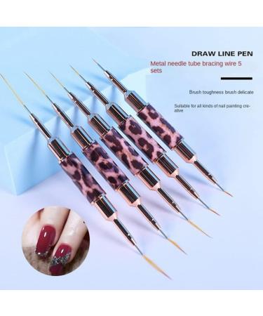iFutniew Double-Ended Nail Art Liner Brush for Nails Metal Handle Professional Nail Design Brush Set - Buy Online on GoSupps.com