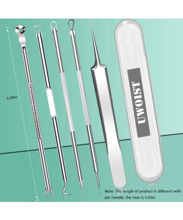 5-Piece Blackhead & Pimple Removal Tool Kit | Curved Blackhead Tweezers Set for Nose & Face Skin | Blemish & Whitehead Spot Treatment - Buy Online on GoSupps.com