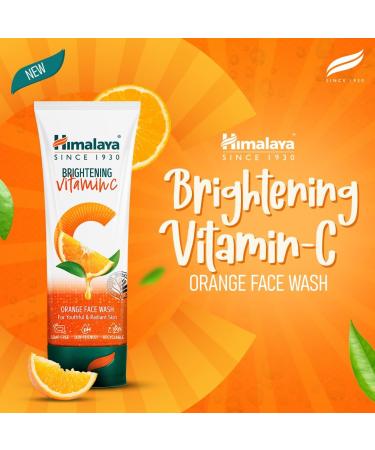 Himalayan Wellness Himalaya Brightening Vitamin C Orange Face Wash Brightening Facial Cleanser Remove Dull Skin100ml - Buy Online on GoSupps.com