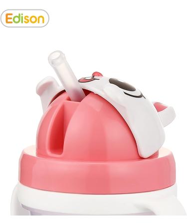 Edison Friends 3D Non-Spill Straw Cup - BPA Free, Platinum Silicone, White Rabbit Design | 10.1 Oz - Made in Korea - Buy Online on GoSupps.com