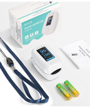 Pulse Oximeter - AILE Compact Fingertip Oxygen Meter | Blood Oxygen & Heart Rate Monitor with Color Screen | Includes Batteries for Home & Athletic Use - International Shipping Available - Buy Online on GoSupps.com