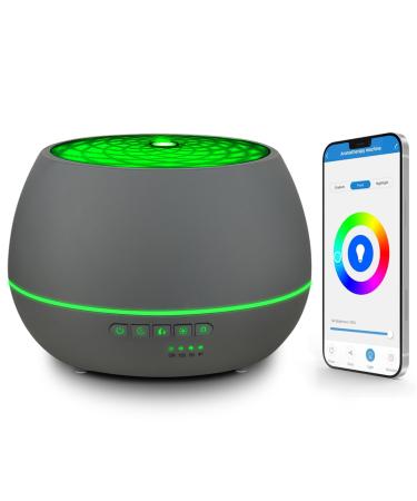 Smart aroma diffuser compatible app and alexa control 500ml fragrance oil humidifier diffuser for essential oils 7 color LED timer and schedules create Waterless auto-off ultra quiet cement gray - Buy Online on GoSupps.com
