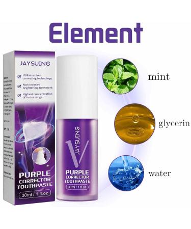  Duqulle Purple toothpaste for teeth whitening color removal stain removal protects teeth purple toothpaste kit for sensitive teeth and clean yellow teeth 30ml - Buy Online on GoSupps.com