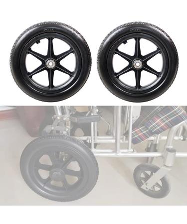 12 Inch Manual Wheelchair Rear Wheel Caster Solid PU Wheelchair Replacement Wheel Accessories Non-Inflatable Wheels 12inch/Black