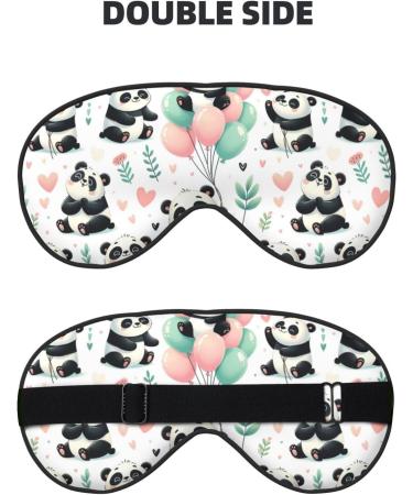 Buy Double-Sided Eye Mask - Panda Balloon & Heart Designs | Unisex Sleep Shade for Perfect Rest - Buy Online on GoSupps.com