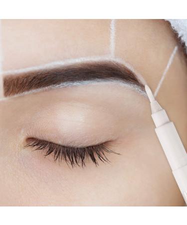Microblading White Marker Pen Set with Ruler - 2PCS | Permanent Makeup Eyebrow Positioning Tools - Buy Online on GoSupps.com