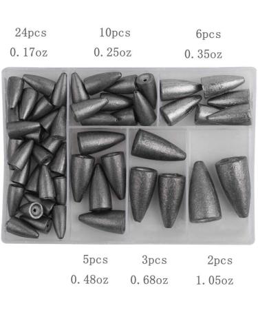 50Pcs Fishing Sinkers Weights Kit - Bullet Lead Sinkers Fishing Set - Buy Online on GoSupps.com