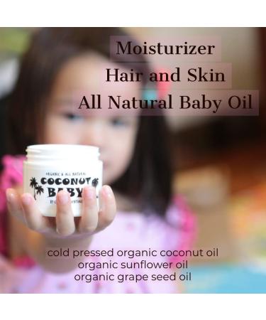 Coconut Essentials | COCONUT BABY Oil for Hair & Skin - All Natural Moisturizer - Unscented baby oil Massage Sensitive Skin Healthy Hair with Sunflower and Grapeseed oils - 4fl oz - Buy Online on GoSupps.com