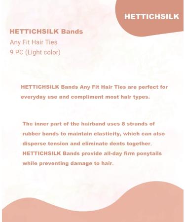 HettichSilk Ice Silk Hair Ties for Thick Hair - 9 pcs Beige | Ponytail Holders Coil Hair Ties | Softer than Silk Scrunchies - Buy Online on GoSupps.com