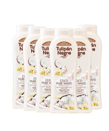 BRISEIS SA Set of 6 shower gel and pure coconut white 650 ml black tulip