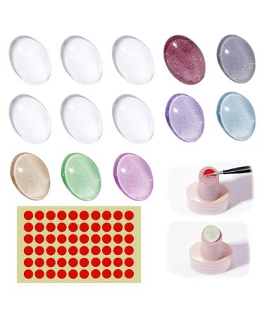 Glass-nail pattern tip set 30 pieces geometric nail art display clear nail color display 60 pieces double-sided adhesive tape for nail studio oval