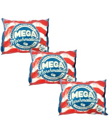 Mega Marshmallow 550g - Tasty Fluffy Extra Large Fat Free. Smores & Roasting. Pack of 3 | - 550g X 3
