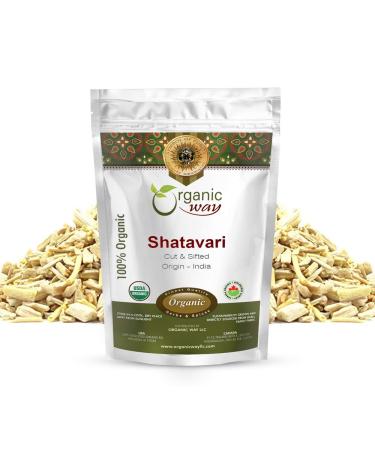 Organic Way Dried Shatavari Cut & Sifted (Asparagus racemosus) - Organic & Kosher Certified | Raw Vegan Non GMO & Gluten Free | USDA Certified | Origin - India (1LBS / 16Oz) 16 Oz