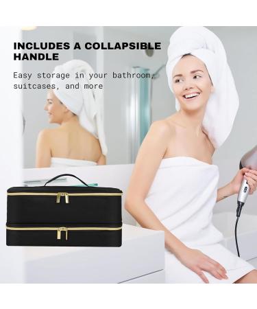 Hair Dryer Carrying Case - Double-Layer Carrying Case - Stylish Portable Water Resistant Storage Box Large Capacity Case for Hairdryer Styler Organizer - Buy Online on GoSupps.com