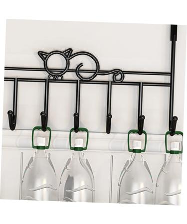 PRETYZOOM College Essentials 7 Door Hook s Woodsy Decor Hangers for Clothes Towel Hook Iron Hook Shelf Hanging Office 42X22CM Black - Buy Online on GoSupps.com