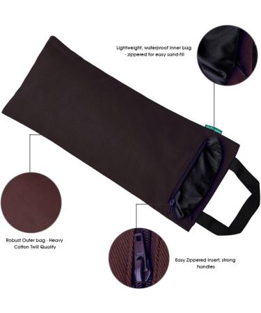 HealthAndYoga(TM) Double Yoga Sand Bags - Weighted Support Prop with Inner Waterproof Bag - Black - Buy Online on GoSupps.com