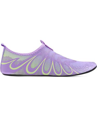 L-RUN Women/Mens Water Shoes | Aqua Socks for Run Dive Surf | Quick Drying | G Purple Green - Buy Online on GoSupps.com