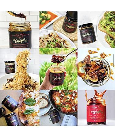 Hot Crispy Oil Original - Spicy Gourmet Olive Oil Infused with Garlic, Shallots, and Chili Peppers - 6 oz Jar (Vegan, Gluten-Free) - Ideal for Pizza, Pasta, Salads & More - Buy Online on GoSupps.com