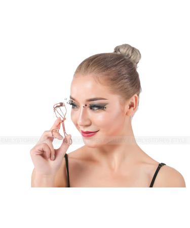 EMILYSTORES Professional Golden Metal Eyelash Curler with 2 Replacement Silicone Pads - Pain-Free Beauty Tool - Buy Online on GoSupps.com
