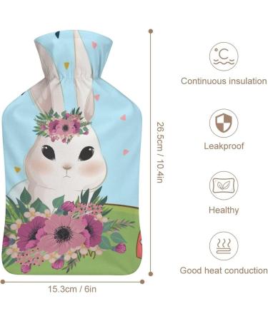 Rabbit Hot Water Bottle with Plush Cover | Cozy Hand Warmer for Adults & Kids | 26.5x15.3cm - International Shipping Available - Buy Online on GoSupps.com