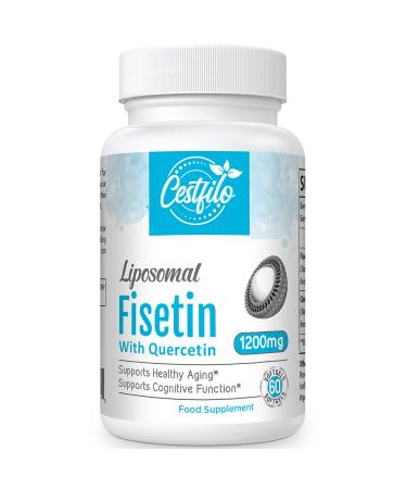 Fisetin with Quercetin 1200mg | Liposomal Encapsuled for Increased Nutrient Utilization | Powerful Anti Aging & Rejuvenating Supplement | Non-GMO & Gluten Free | (60 Softgels) 60 Count (Pack of 1)