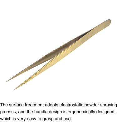 uxcell Non-Magnetic Anti-Static Stainless Steel Precision Tweezer for Eyelash Extensions - Gold Tone 135x10mm - Buy Online on GoSupps.com