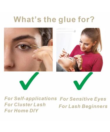 Long Lasting Sensitive Eyelash Extension Glue for Individual and Cluster Lashes - Self Application Black Adhesive - Buy Online on GoSupps.com