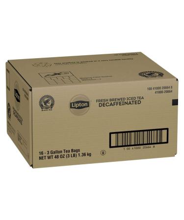 Lipton Decaf Black Unsweetened Iced Tea Bags - 3 Gallon, Rainforest Alliance Certified - 16ct - Buy Online on GoSupps.com