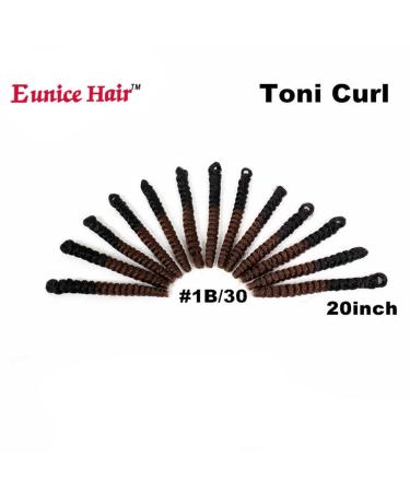 3 Packs Eunice Toni Curl Synthetic Ombre Crochet Braids - 20 Inch 1B 30 - Top Quality Hair Topes with Free Hook - Buy Online on GoSupps.com
