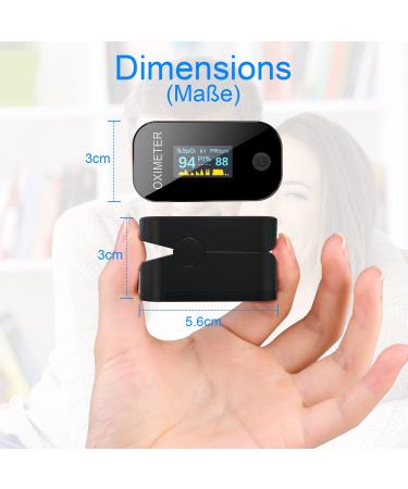 Buy Mommed Oximeter - Accurate Oxygen Saturation Measuring Device with OLED Display | Includes Lanyard & Batteries - YM201 Black - Buy Online on GoSupps.com