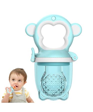 Baby food dispenser for fresh fruits baby mesh feed donors for child-proof self-nutrition portable feed dispenser for fresh food fruit bite ring for toddlers and children suitable blue monkey m