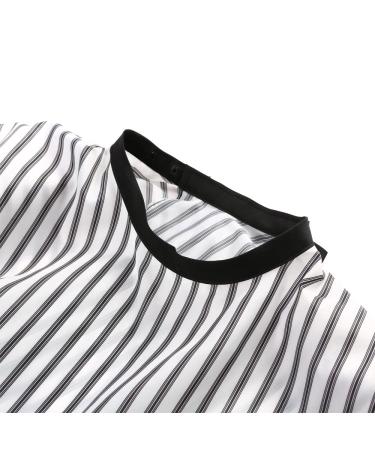 Borogo Professional Waterproof Barber Cape - Hair Cutting Salon Cape with Snap Closure, White Stripe Design - Buy Online on GoSupps.com
