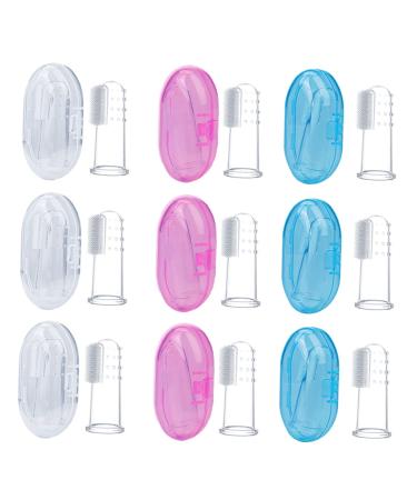 Hapinary 9 piece of finger toothbrush oral massage device infant toothbrush baby tooth cleaner hand cleaning brush toothing brush for toddler toothbrush baby toothbrush