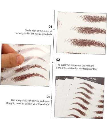 BIUDECO Eyebrow Pen 9 Sheets Waterproof Eyebrow Stickers Eyebrow Transfers Stickers for Women Temporary Brow Tattoos 6d - Buy Online on GoSupps.com