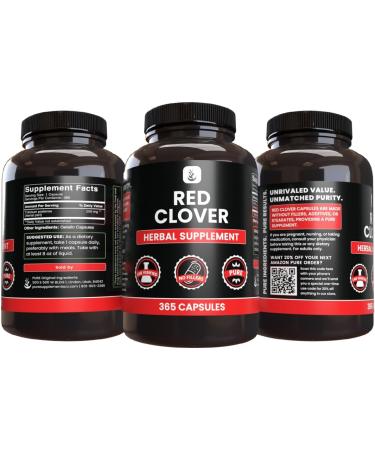 PURE ORIGINAL INGREDIENTS Red Clover (365 Capsules) No Magnesium Or Rice Fillers Always Pure Lab Verified 365 Count (Pack of 1) - Buy Online on GoSupps.com