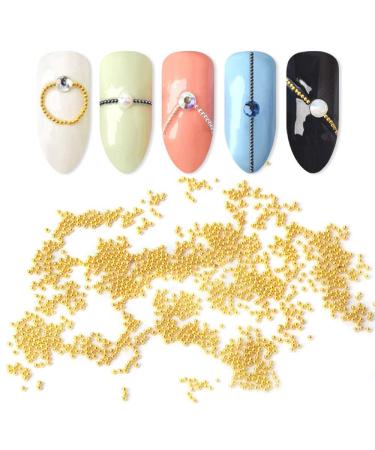 0.6mm Mini Stainless Steel Nail Beads - Gun Grey Rose Gold Caviar DIY Tool for Nail Art Decorations - 6 Sizes - Gold Color - Buy Online on GoSupps.com