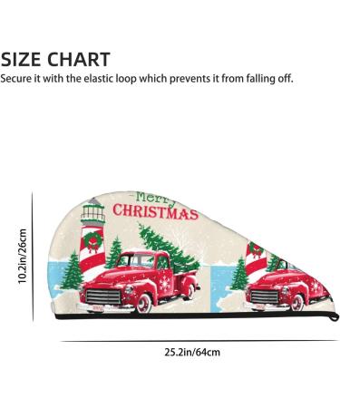 Merry Christmas Microfiber Hair Towel | Soft Super Absorbent Coral Velvet Wrap for Long & Curly Hair | Quick Dry Cap for Women - Buy Online on GoSupps.com