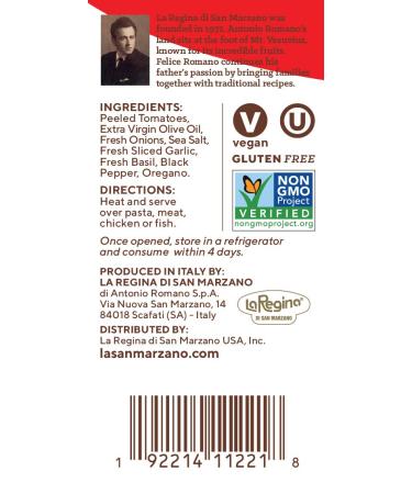 Authentic Italian Marinara Pasta Sauce 24oz Jars - Made with Genuine San Marzano Tomatoes (2 Pack) - Buy Online on GoSupps.com