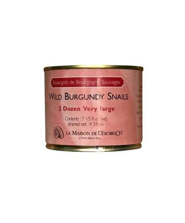 Premium Escargot Wild Burgundy Snails  Rated Number One  Best For Escargot Recipes, Various Sizes  (2 Dozen Very Large) 7.2 Fl Oz (Pack of 1)