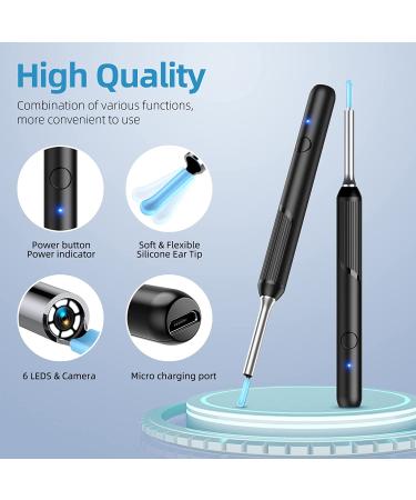 Ear Wax Removal Tool - 1080P Ear Cleaner Camera - 8 Pcs Kit - Otoscope with Light - Ear Wax Remover for iPhone, iPad, Android - Black - Buy Online on GoSupps.com