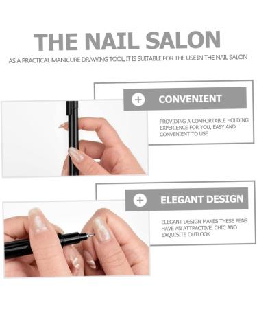 Healeved Nail Pen Waterproof Drawing Painting Liner Pens Nail Drawing Pen Gel Nail Tool Nail Polish Drawing Pen Extension Gel Pen Liner Pen Nail Polish Decorative Pen Abs Manicure 14X1X1CM Black - Buy Online on GoSupps.com