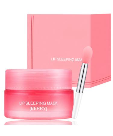 Lip Sleeping Mask Lip Sleep Mask Overnight Lip Skincare Lip Oils Lip Moisturiser for Dry Chapped Peeling Cracked Lips Fades Lip Lines Lip Balm for Moisture Lip Care (Strawberry 01)